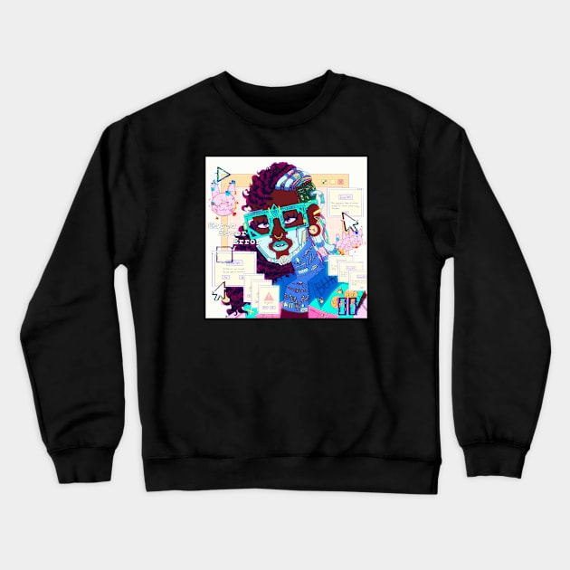 Glitch Girl Crewneck Sweatshirt by onyxcidian